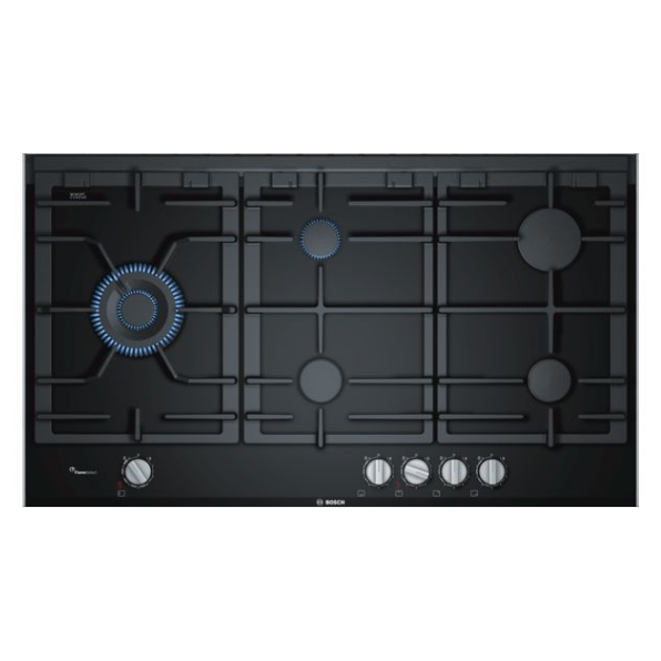 Bosch 90cm Black Gas Hob PRS9A6D70