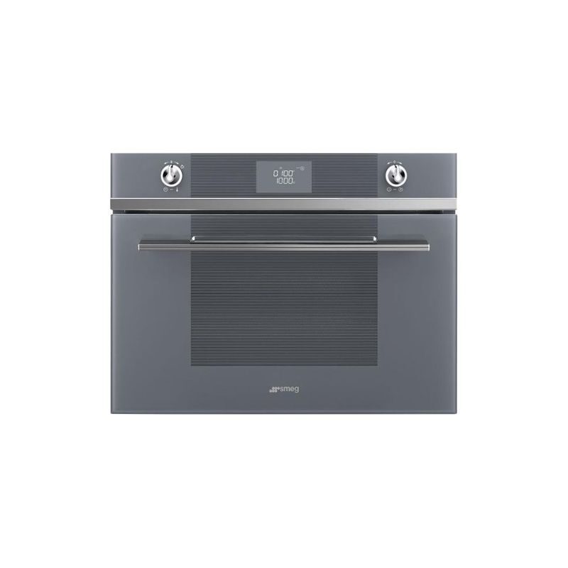 Smeg 40L Compact Silver Built-In Microwave Oven SF4102MCS